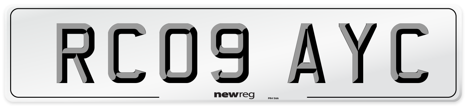 RC09 AYC Number Plate from New Reg
